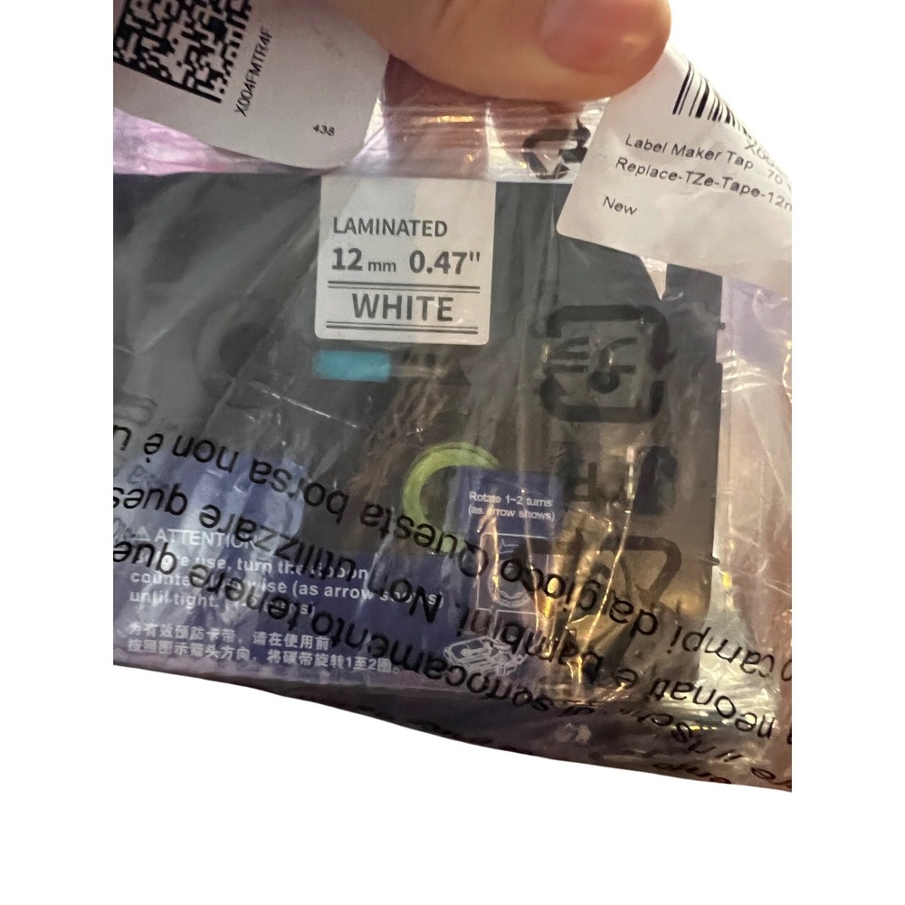 6 Pack Replace TZe-231 Label Maker Tape 12mm 0.47 White Laminated for Brother